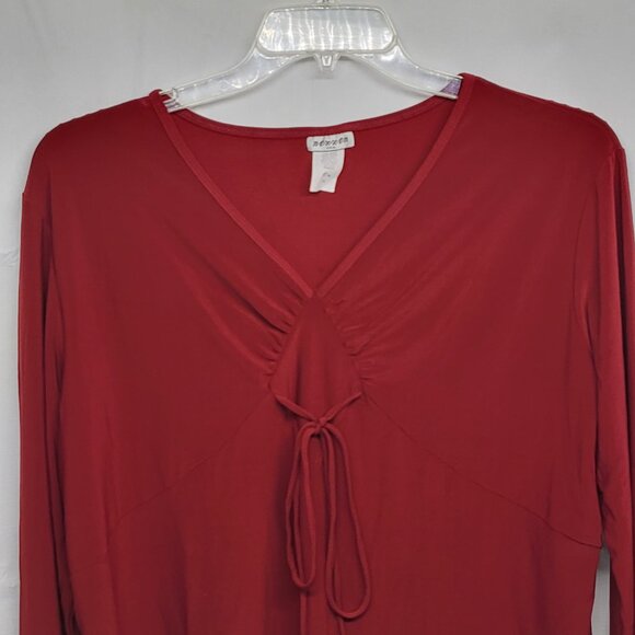 Vintage Nexxen Womens Top 3XL Stretch Ruched Front  Flare Sleeve Made in USA - Picture 2 of 14